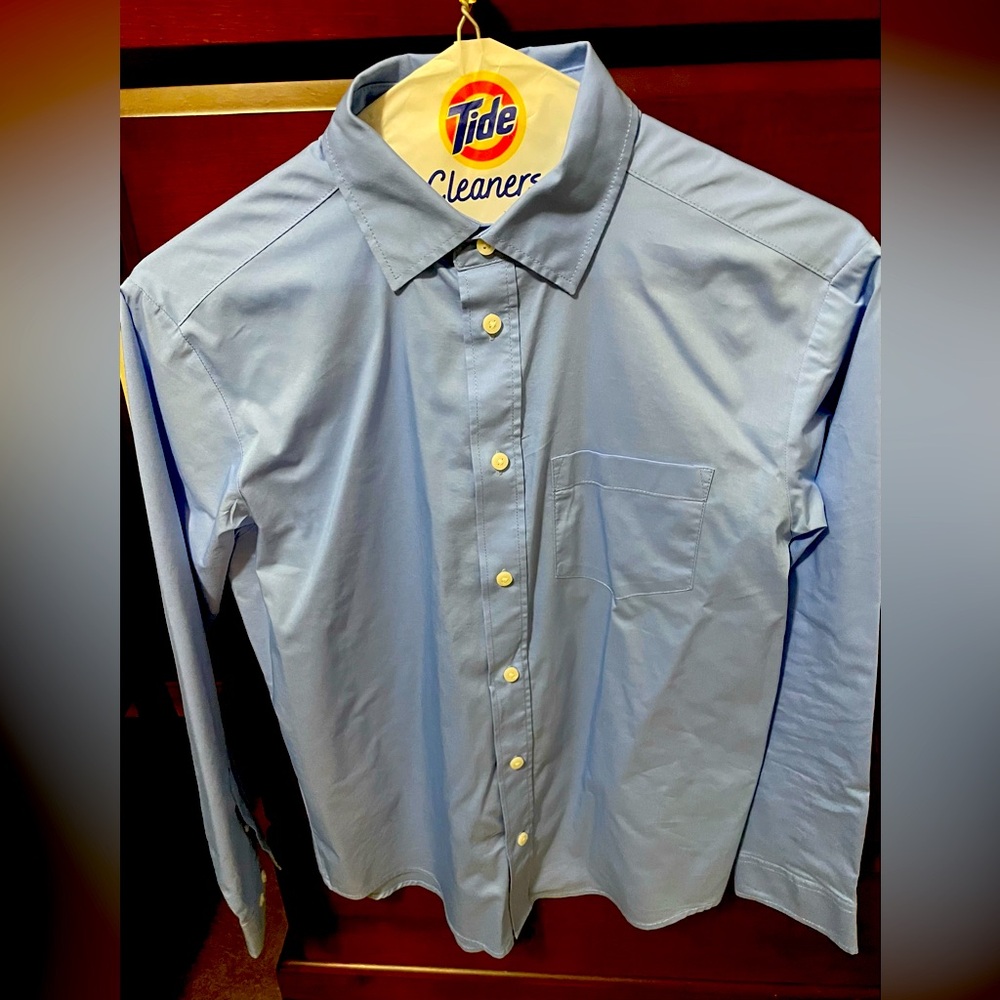 Boys IZOD Stretch Oxford Shirt. Size 14. UEC-worn 1x. Light Pastel Blue
